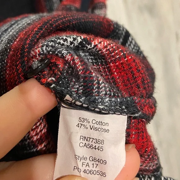 Madewell Courier Red Black Rollins Plaid Button Down Shirt Dress Mini Small - Picture 10 of 11